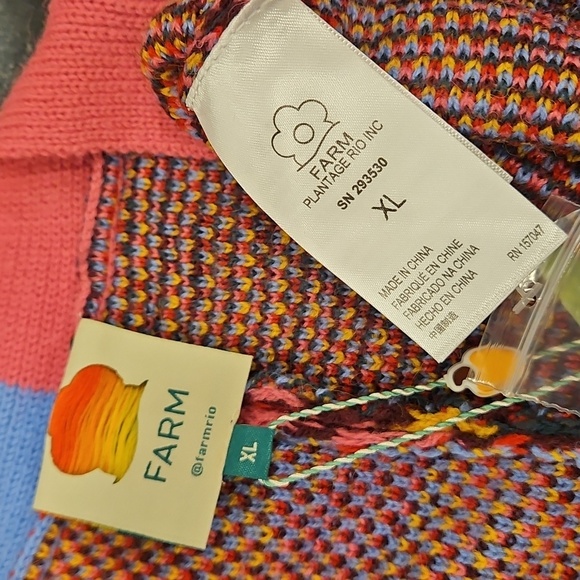 💕FARM RIO💕 Mixed Prints Cardigan  ~ Blue Tropical Magic + Tropical Stripes NWT - Picture 14 of 16